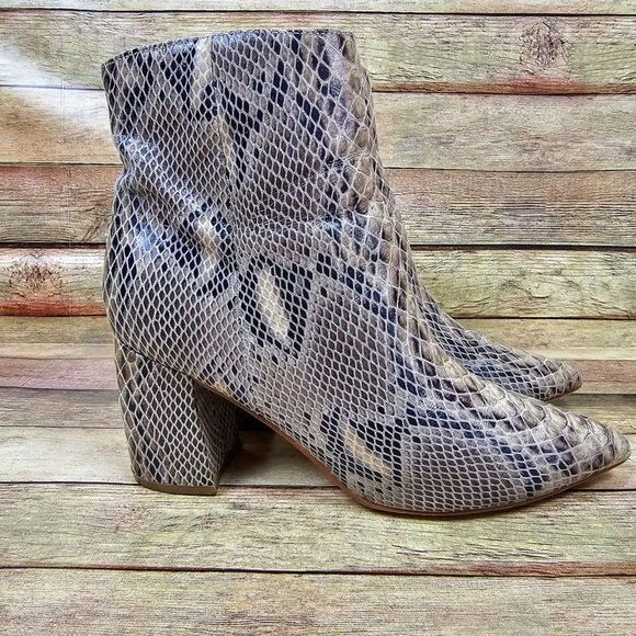 Marc Fisher Snake Print Block Heel Stretch Boot Size 8M - Picture 4 of 12